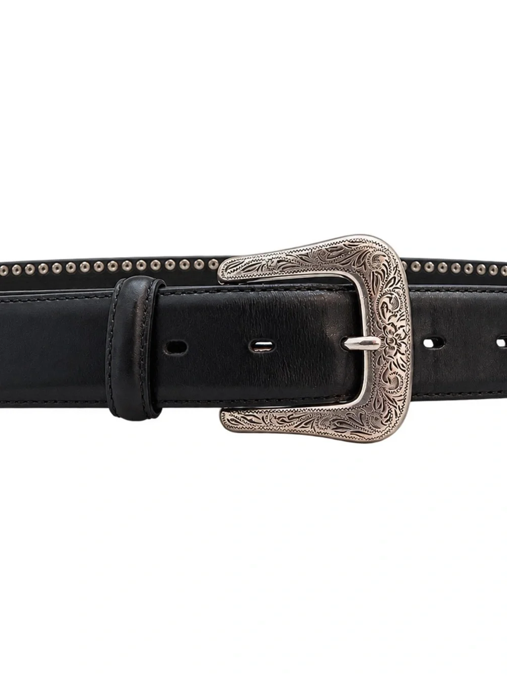 Unbranded Western Two-tone black/brown Genuine Leather Studded Concho Belt,  42